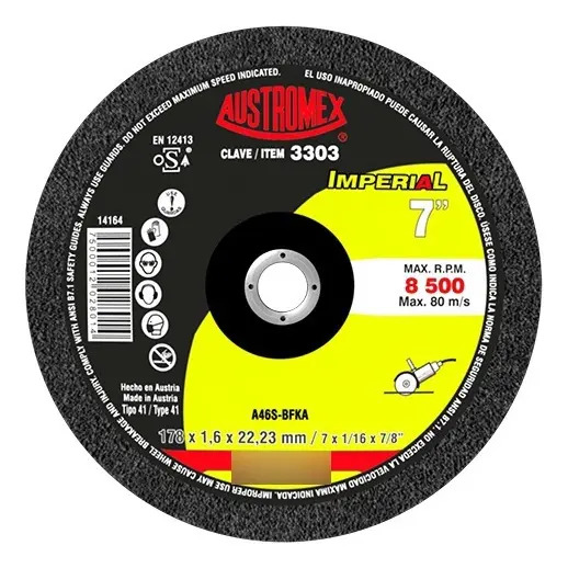 Disco 7" Metal AUX3303 Austromex para Corte y Desbaste