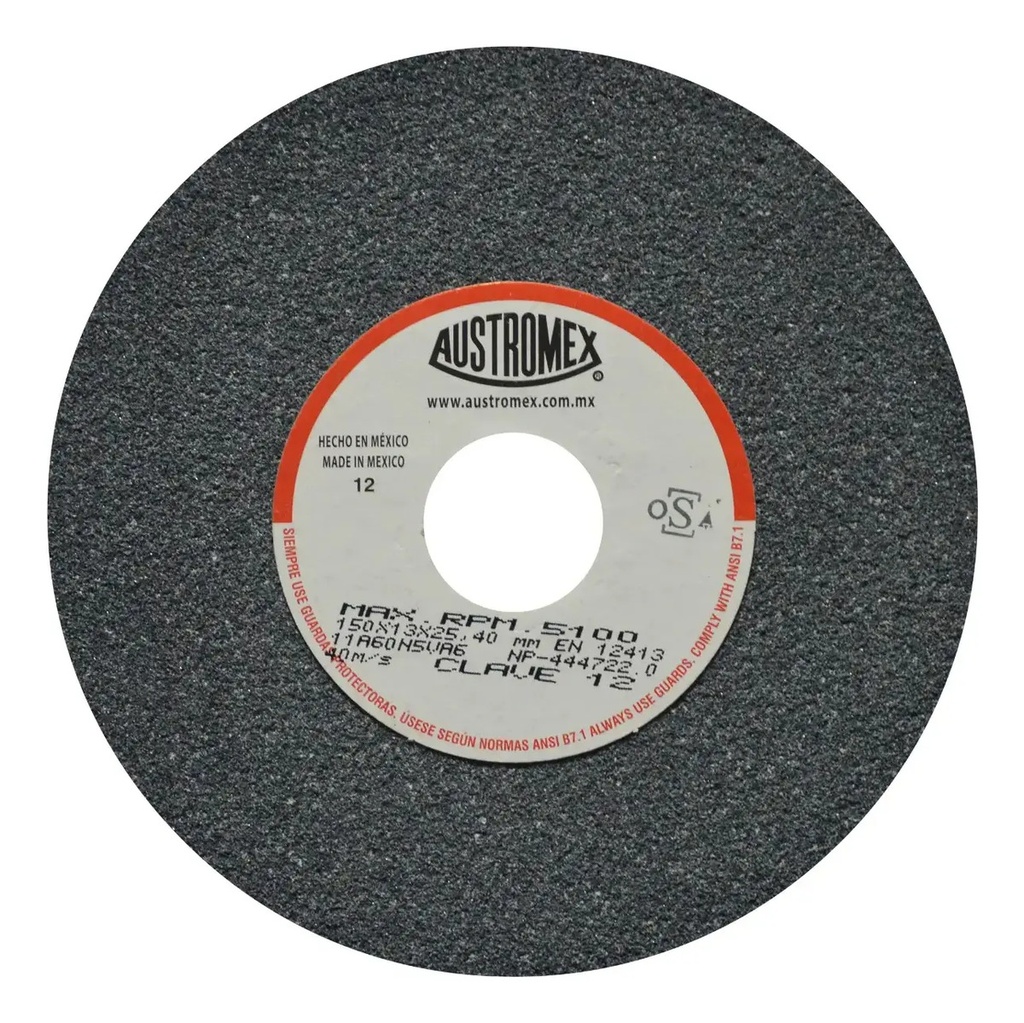 [BE-B000148] Rueda Esmeril 6" G60 AUX12 (Miniesmeril) Austromex