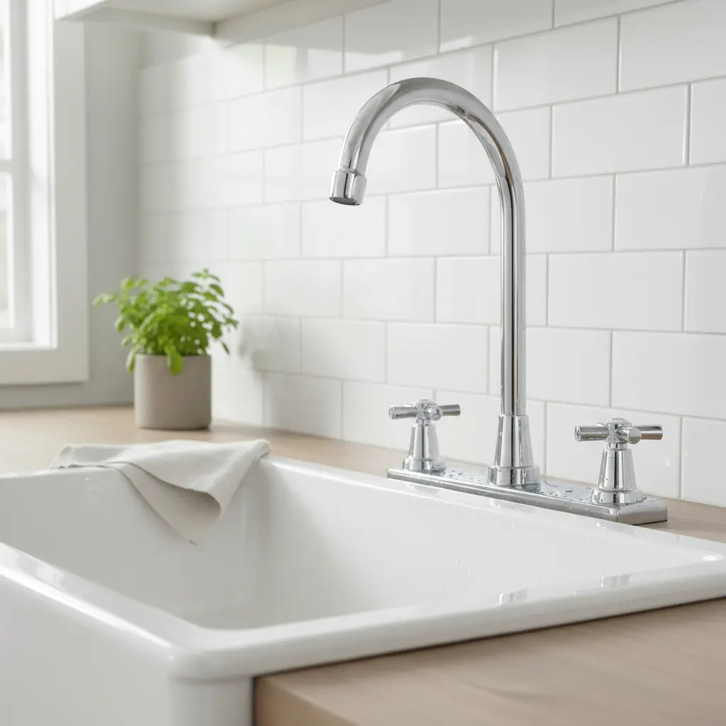 Mezcladora 8" Cromo Canberra Axcent para Instalación Hidráulica