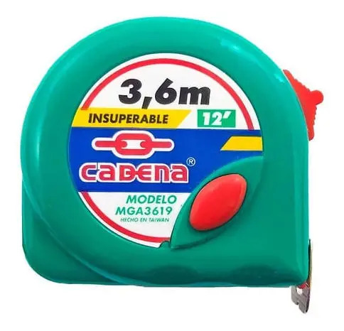 [BE-MGA3619] Flexómetro Cadena 3.6M MGA3619 (Cinta Métrica) para Obra