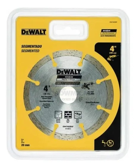 Disco Segmentado 4" DW47402HP Dewalt para Corte y Desbaste