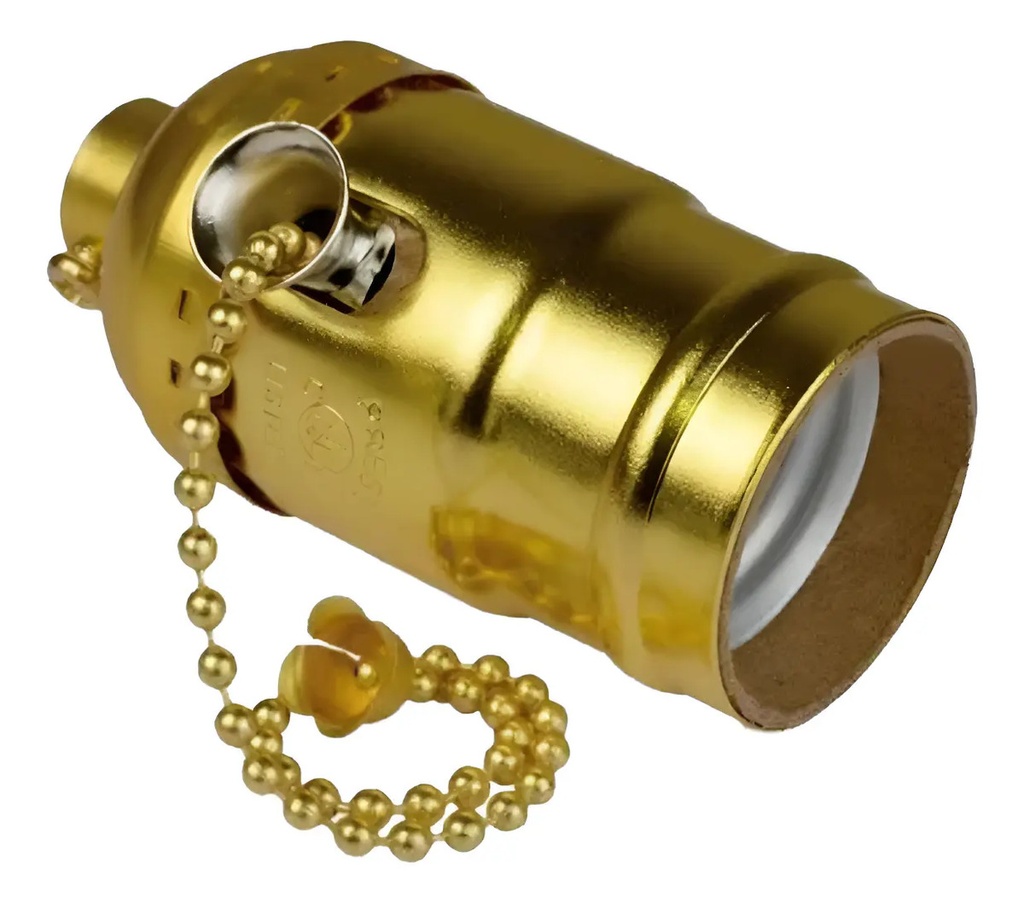 Portalamparas Latonado Con Interruptor De Cadena Cas Iusa