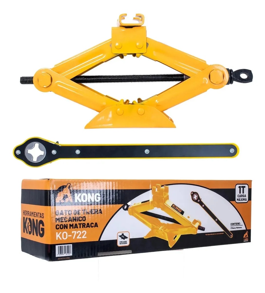 Gato Tijera 1T Kong Con Matraca KO722 para Taller Automotriz