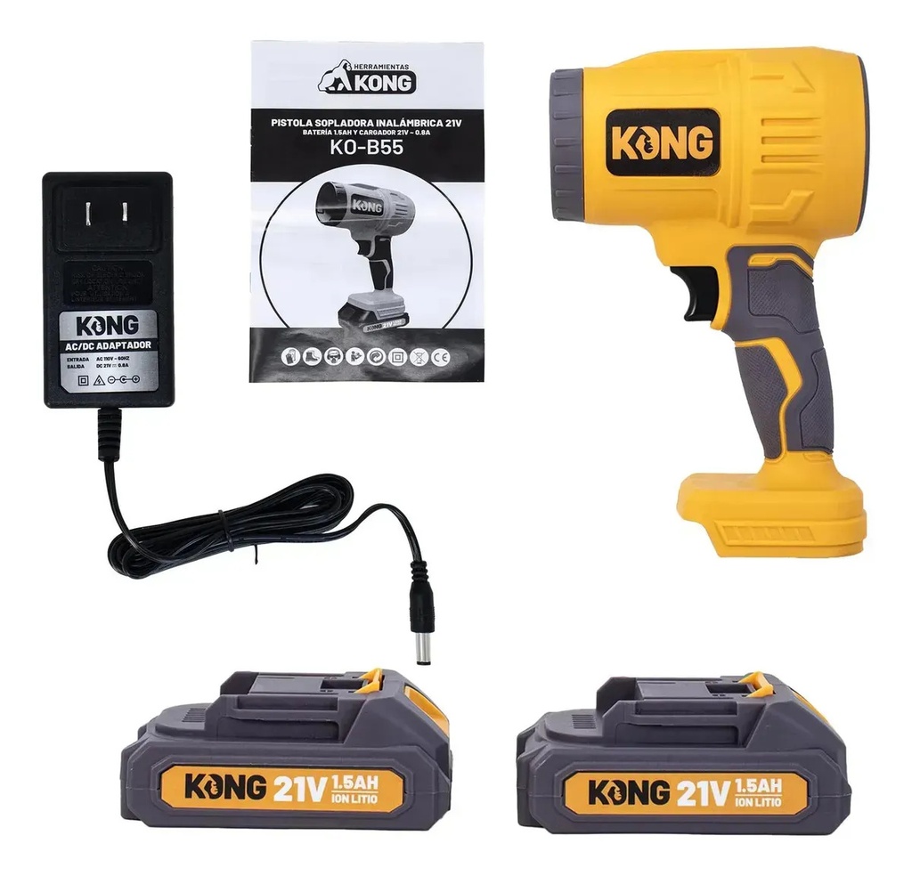 Pistola Sopladora 21V Kong KOB55 para Limpieza y Ventilación