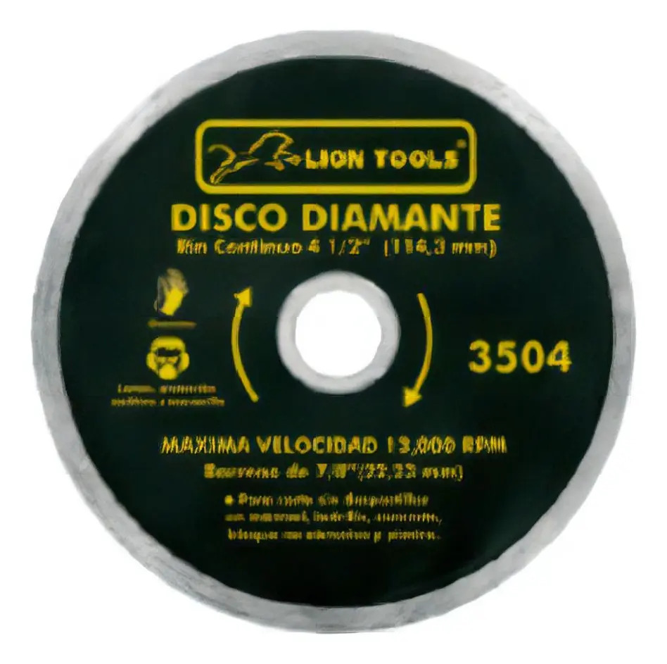 Disco 4-1/2 Continuo Diam Lion 3504 Lion Tools para Corte y Desbaste