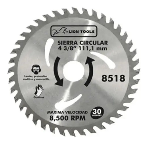 Disco Sierra 4-3/8" 30T Lion 8518 Zz Lion Tools para Corte y Desbaste