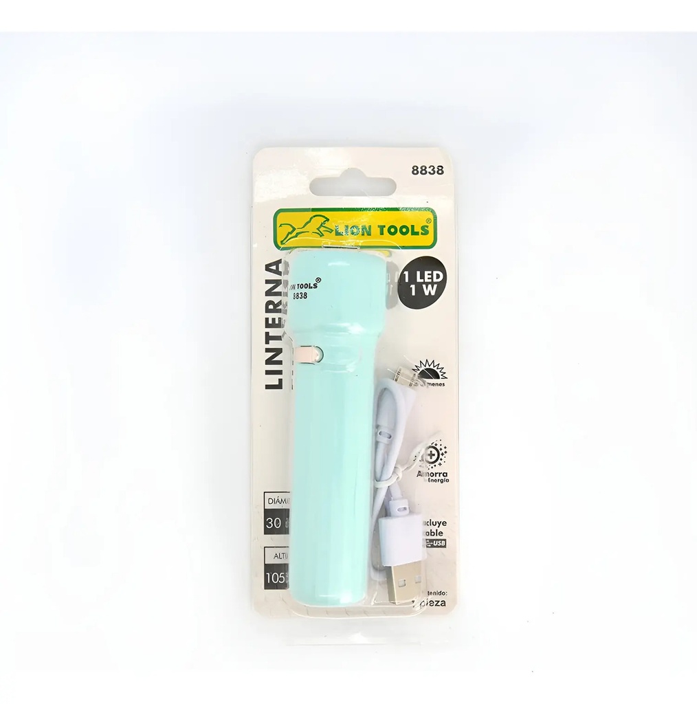 Linterna Mini USB Lion 8838 Lion Tools para Trabajo Nocturno