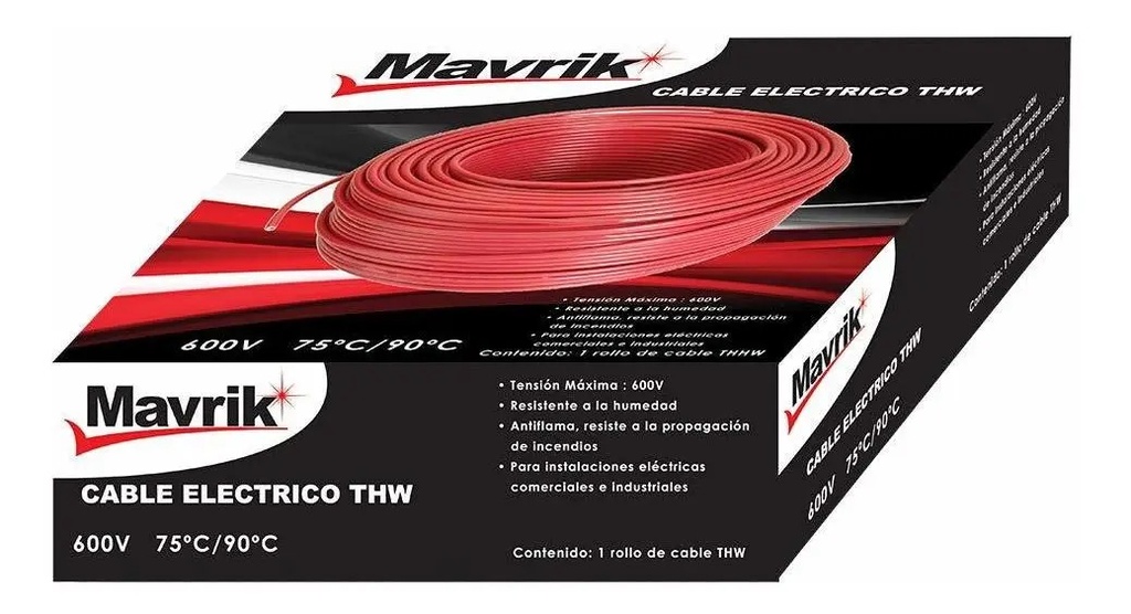 Cable Mavrik #14 100M +/-10% Rojo para Instalación Eléctrica