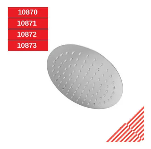 [BE-10870] Regadera Acero Inox 201 10CM Diam Metalflu para Instalación Hidráulica