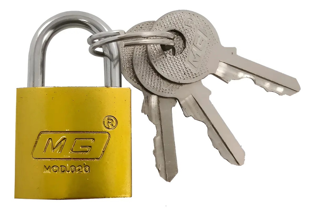 [BE-612201] Candado Mg Corto MG020 Dorado para Seguridad