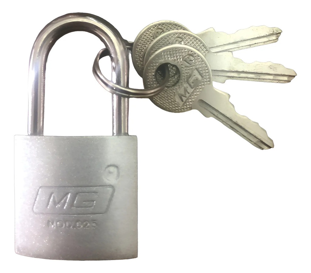 [BE-164700] Candado Mg Largo MG025GL Plata para Seguridad