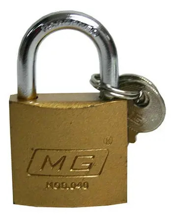 [BE-612508] Candado Mg Corto MG040 Dorado para Seguridad