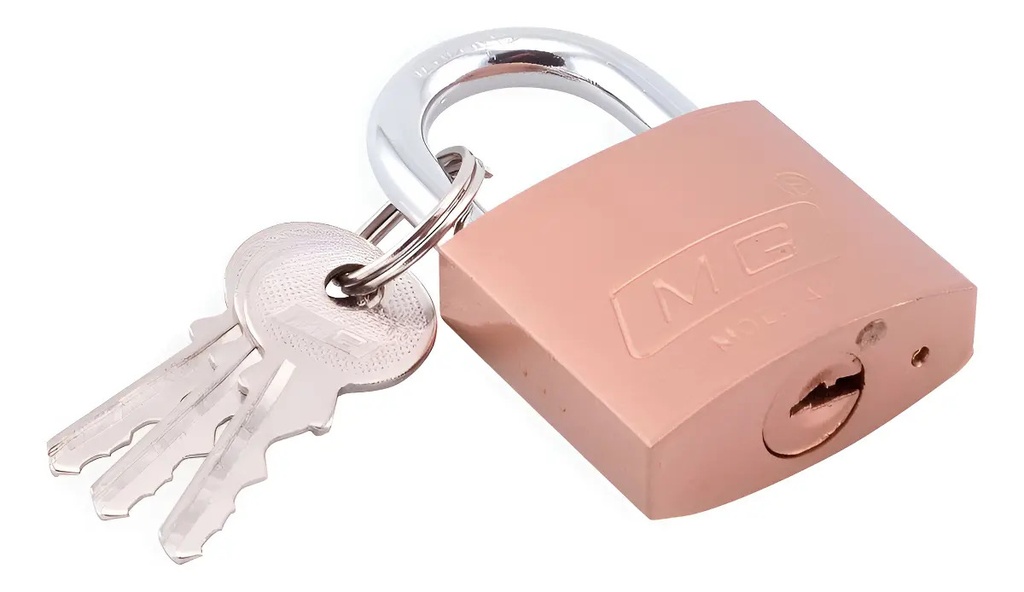 [BE-799902] Candado Mg Largo MG040GL Dorado para Seguridad