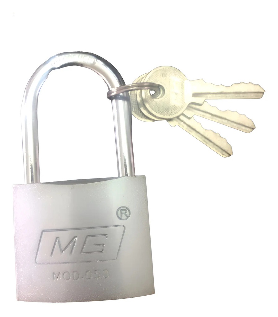[BE-165004] Candado Mg Largo MG050GL Plata para Seguridad