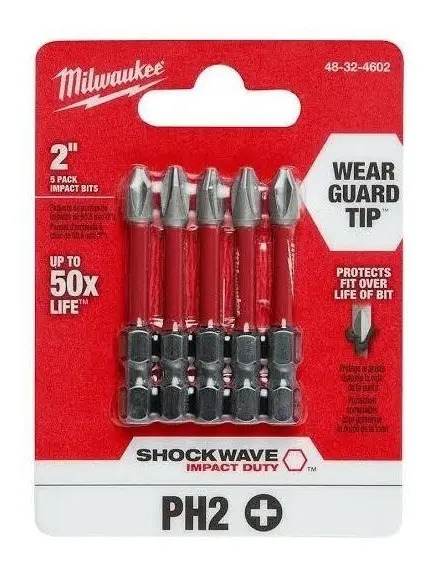 [BE-95626] Puntas Impacto 2" 5PZ 48324602 Milwaukee para Atornillar
