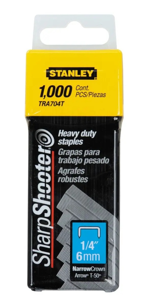 [BE-54194] Grapa 1/4" Uso Rudo TRA704T Stanley para Fijación