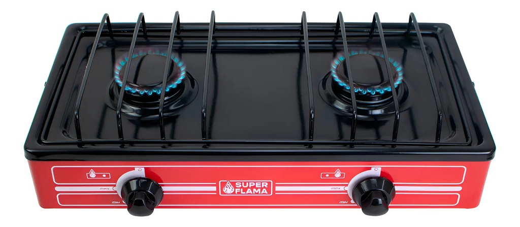 [BE-22112] Estufa Super Flama 2Q Cub/ace Rojo 2QCAR Supra para Cocina