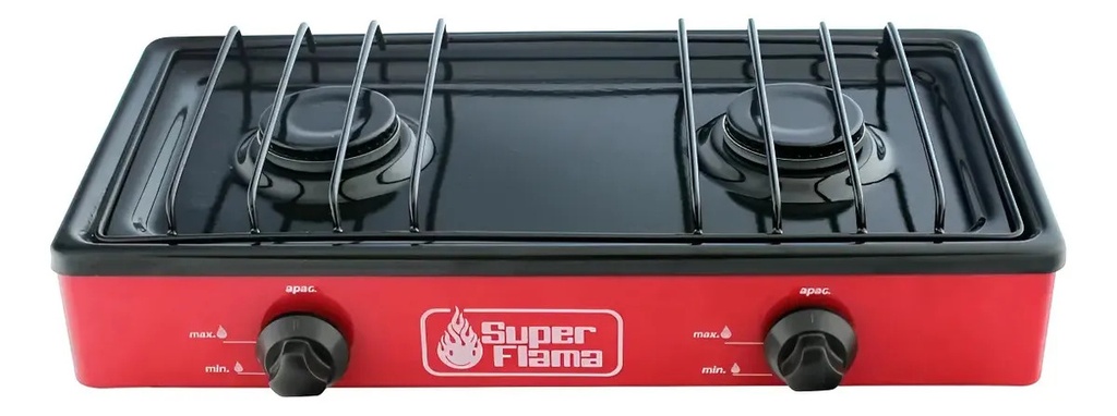 [BE-22044] Estufa Super Flama 2Q Rojo 2QR Supra para Cocina