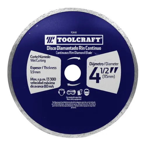 [BE-808697] Disco 4-1/2" Continuo TC2432 Toolcraft para Corte y Desbaste