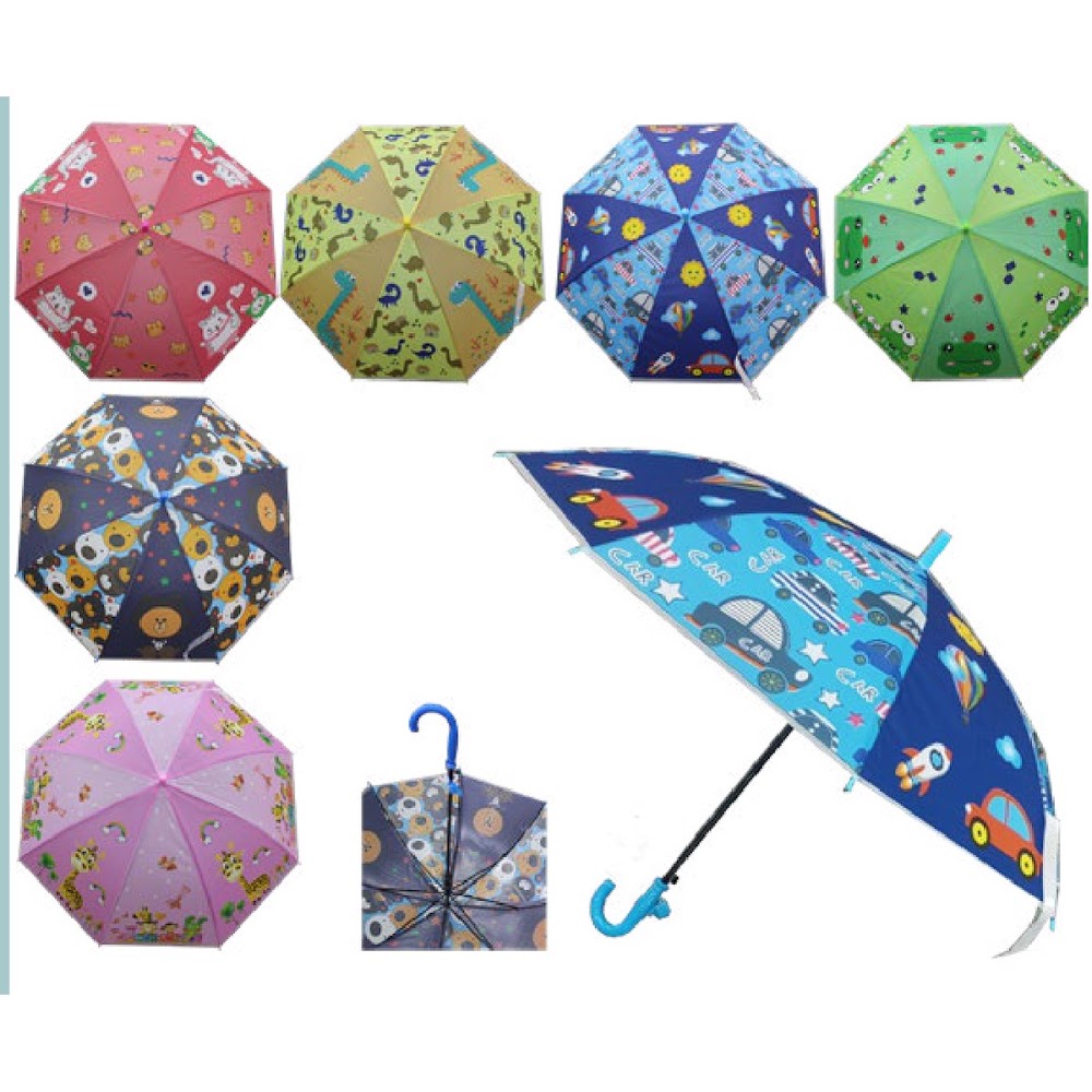 [EB-UB8827] Paraguas Infantil Estampado 50 cm 8 Varillas para Escuela Caja 120 pzas