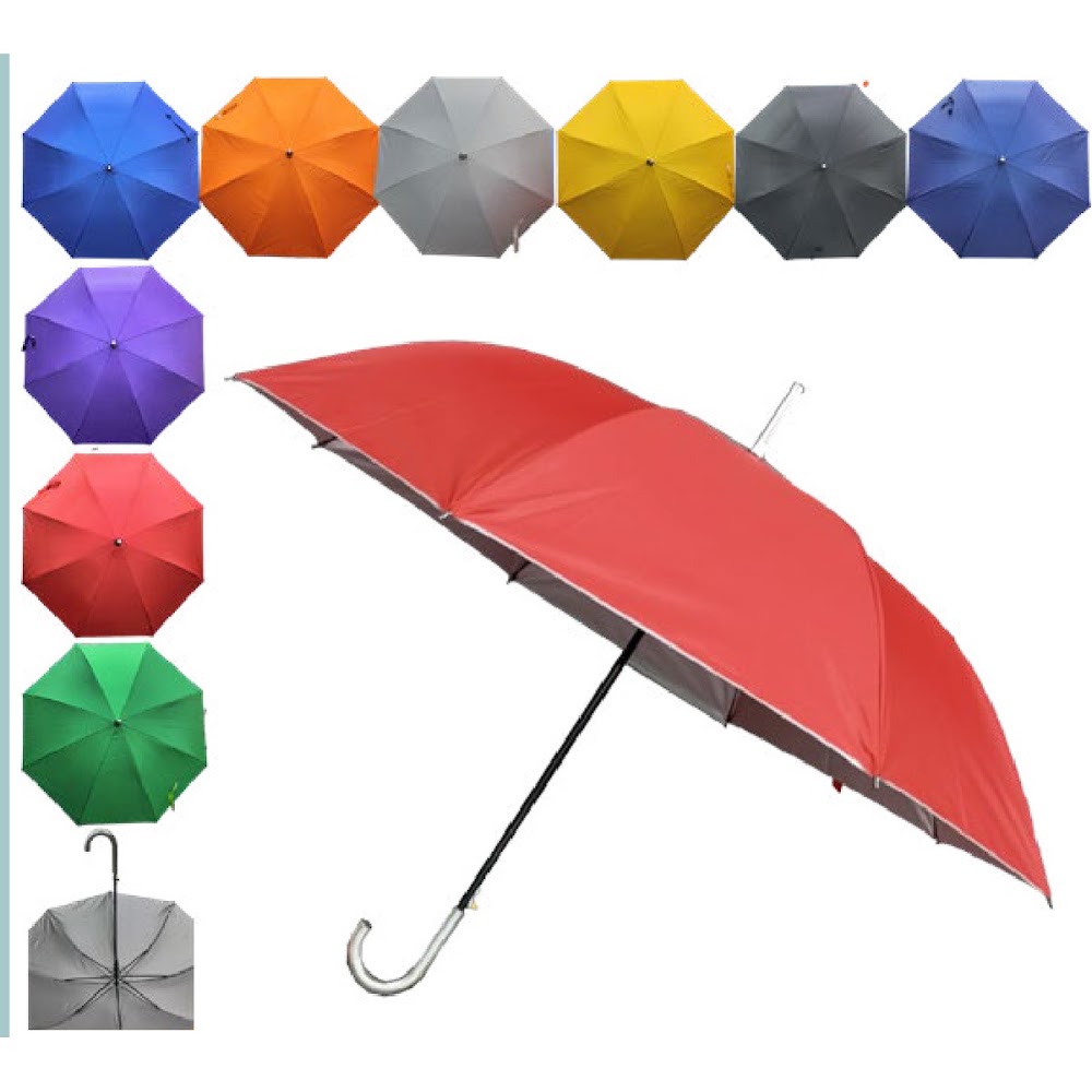 [EB-UB8815] Paraguas Bastón 8 Varillas 55 cm Colores Lisos Caja 60 pzas