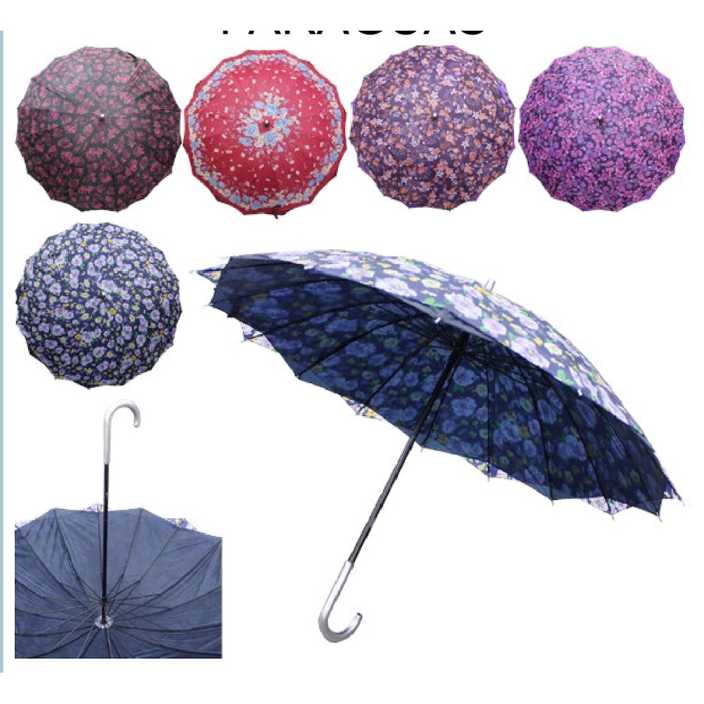 [EB-UB8816] Paraguas Manual Plegable 60 cm Estampado Floral Caja 60 pzas