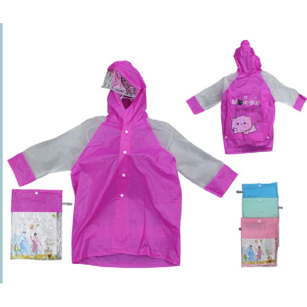 Impermeable Infantil con Visera y Espacio para Mochila Caja 100 pzas