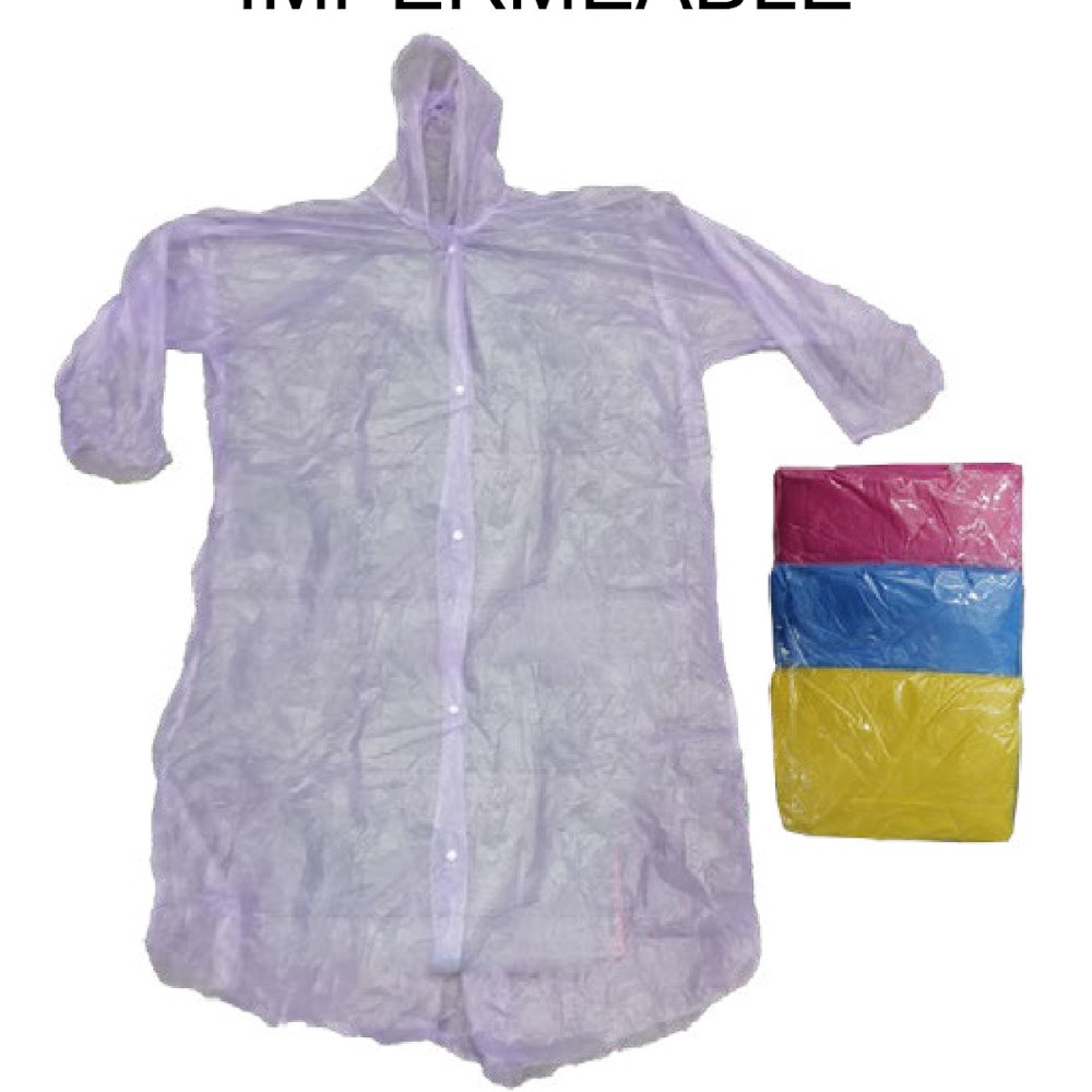Impermeable Ligero Adulto con Capucha Colores Surtidos Caja 500 pzas