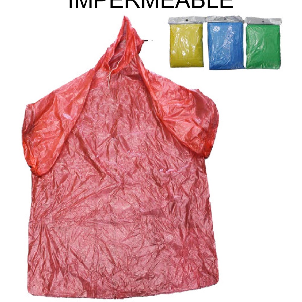 [EB-UB8791] Impermeable Ligero Adulto con Capucha Manga Corta Caja 300 pzas