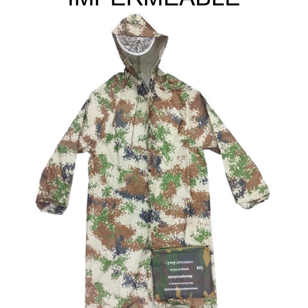 [EB-UB8751] Impermeable Camuflado Adulto Unitalla con Capucha Caja 50 pzas
