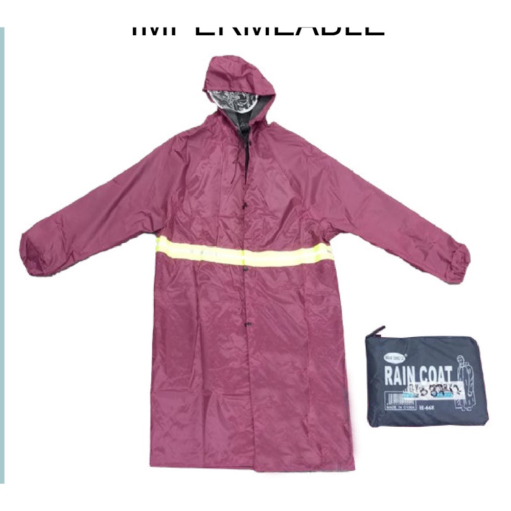 [EB-UB8747] Impermeable Adulto con Cierre Resorte y Botones Reflejante Caja 50 pzas