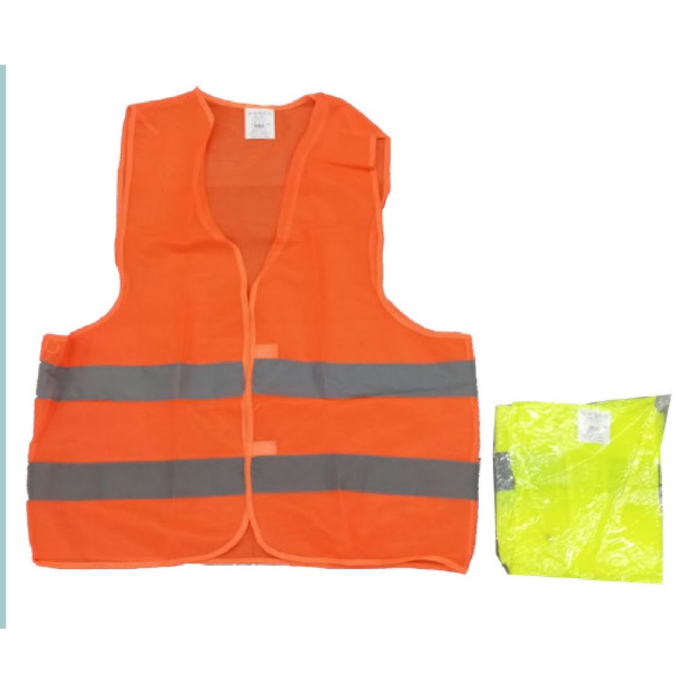 [EB-UB8883] Chaleco Fluorescente con Cierre y 2 Cintas Reflejantes Caja 200 pzas