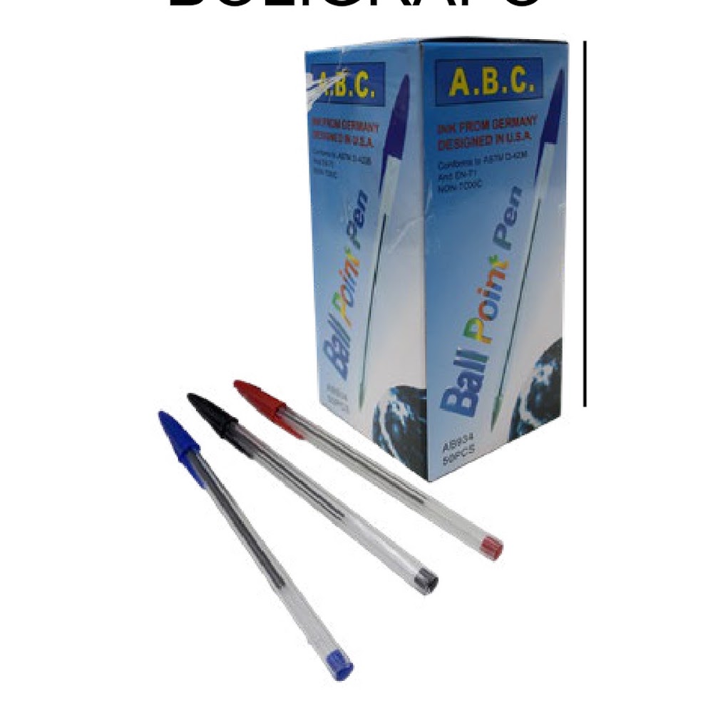 Bolígrafo Escolar Tinta Roja Azul y Negra 15 cm Punto Mediano Caja 4000 pzas