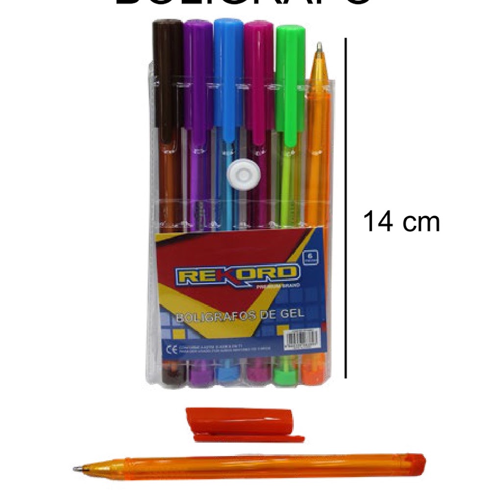 [EB-ST44963] Bolígrafo de Gel de Colores 6 Piezas 14 cm para Apuntes Caja 480 pzas
