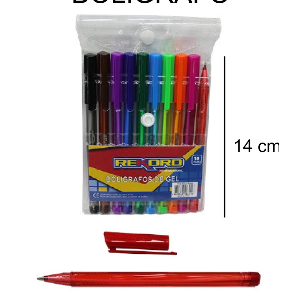 [EB-ST44965] Bolígrafo de Gel de Colores 10 Piezas 14 cm para Escuela Caja 288 pzas