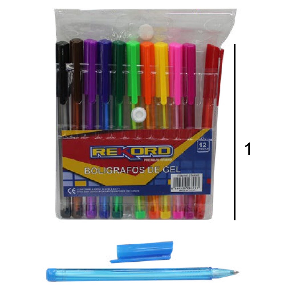 Bolígrafo de Gel de Colores 12 Piezas 14 cm Set Escolar Caja 240 pzas