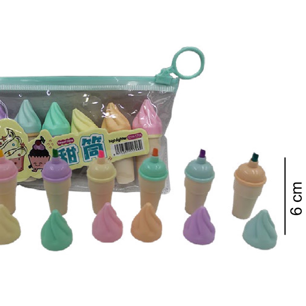 Marca Textos Mini Figura Helado 6 Piezas en Bolsa Caja 288 pzas