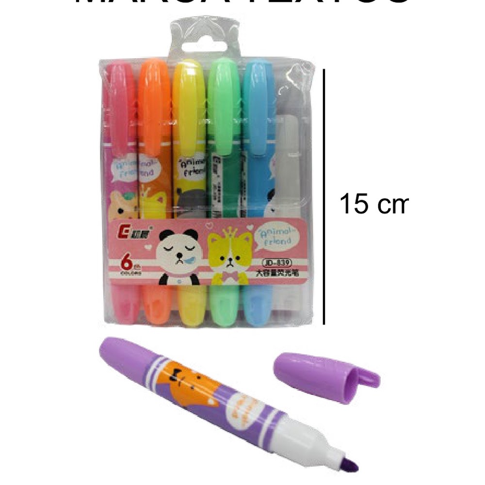 [EB-ST44739] Marca Textos 6 Colores 15 cm Punta Biselada en Estuche Caja 144 pzas