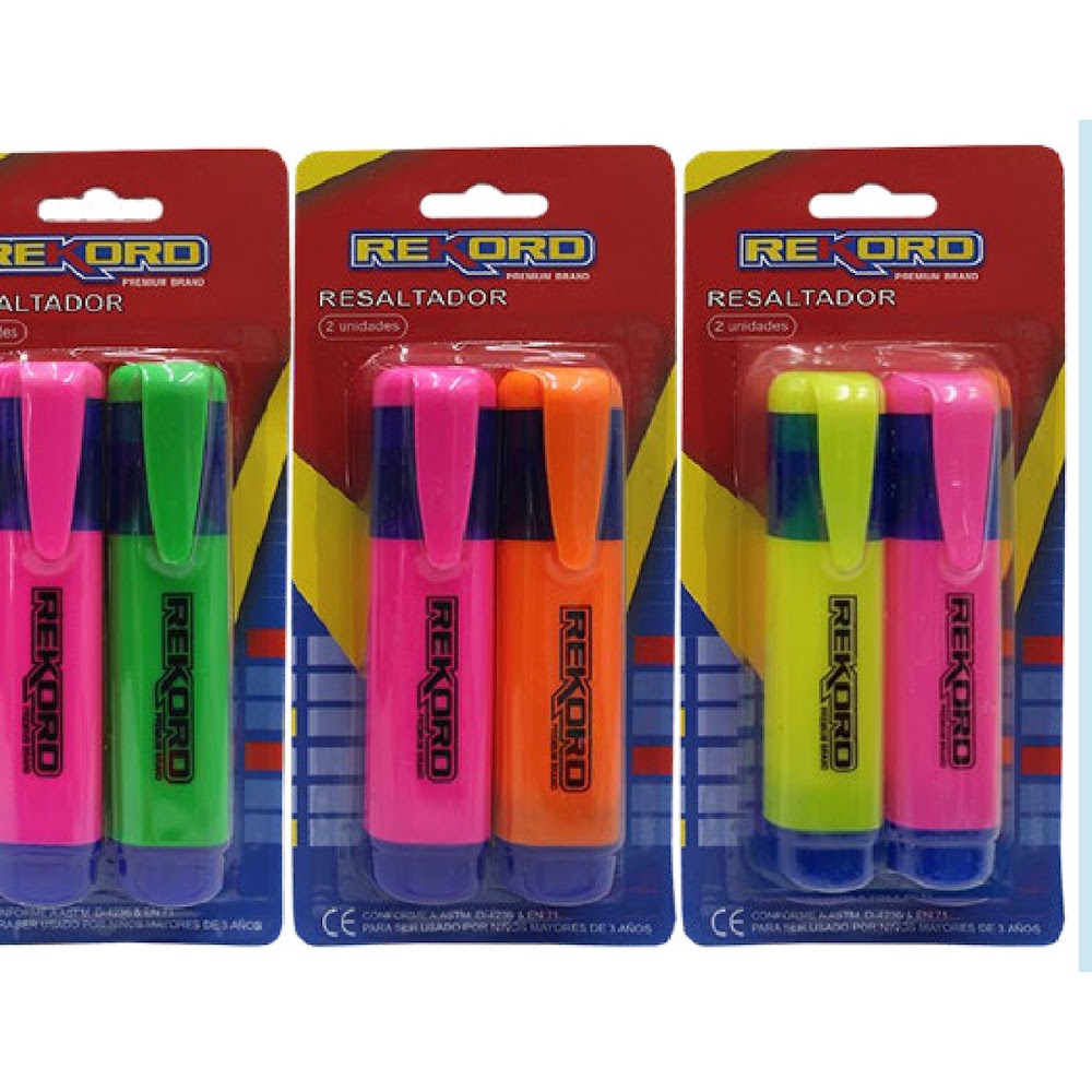 [EB-ST42112] Marca Textos Neón 2 Piezas 11 cm Punta Biselada Caja 480 pzas
