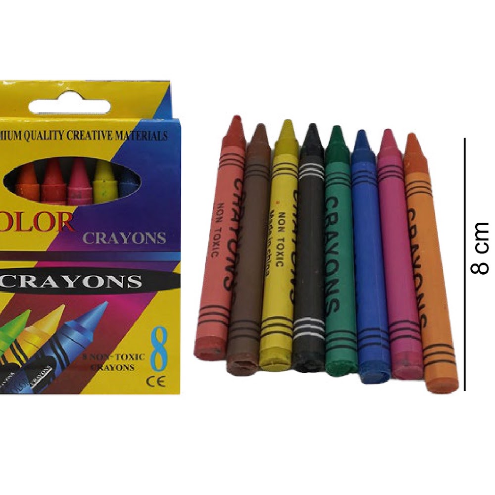 [EB-ST44757] Crayones 8 Piezas 8 cm Colores Surtidos en Caja Caja 720 pzas