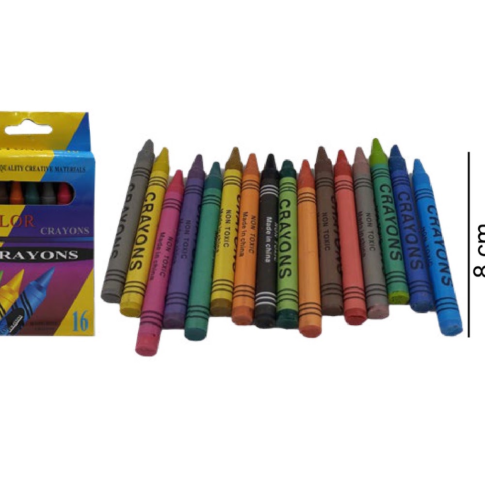 [EB-ST44759] Crayones 16 Piezas 8 cm Colores Surtidos en Caja Caja 288 pzas