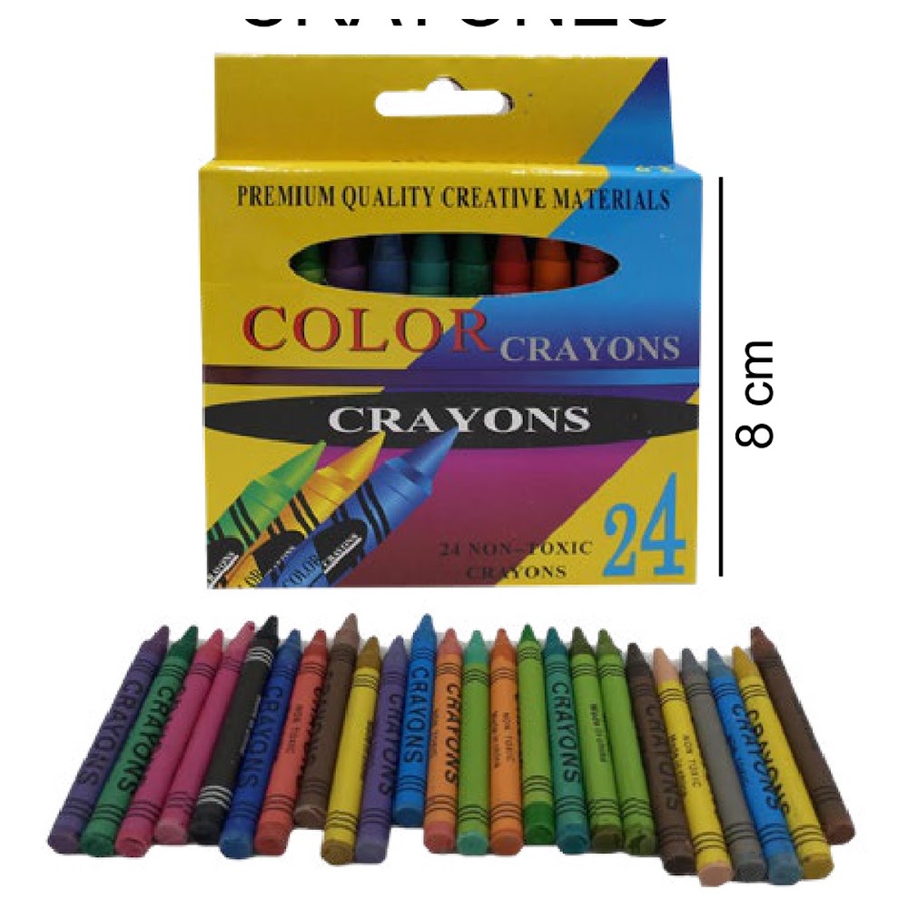[EB-ST44760] Crayones 24 Piezas 8 cm Colores Surtidos en Caja Caja 288 pzas
