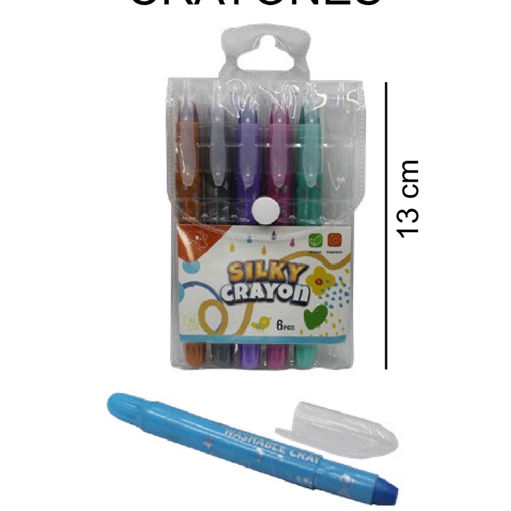 Crayones Retráctiles Tipo Gel 6 Piezas 13 cm en Estuche Caja 288 pzas