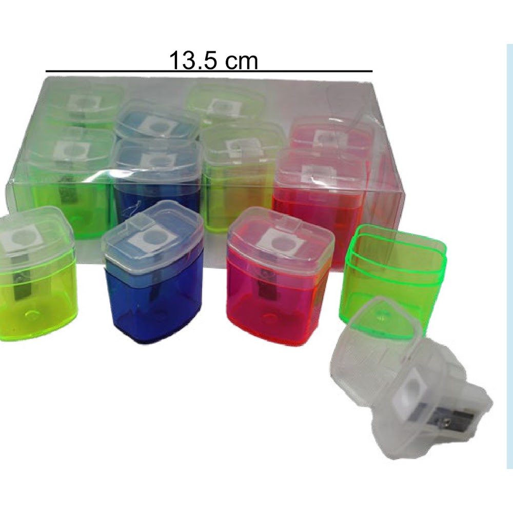 [EB-ST43602] Sacapuntas con Depósito 12 Piezas Cuerpo Translúcido Caja 120 pzas
