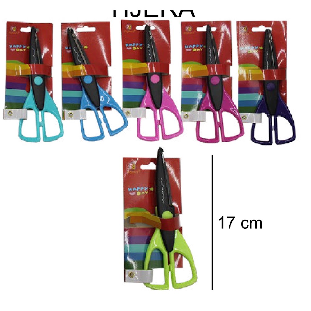 [EB-ST44572] Tijeras Decorativas Filo de Onda 17 cm Colores Surtidos Caja 480 pzas