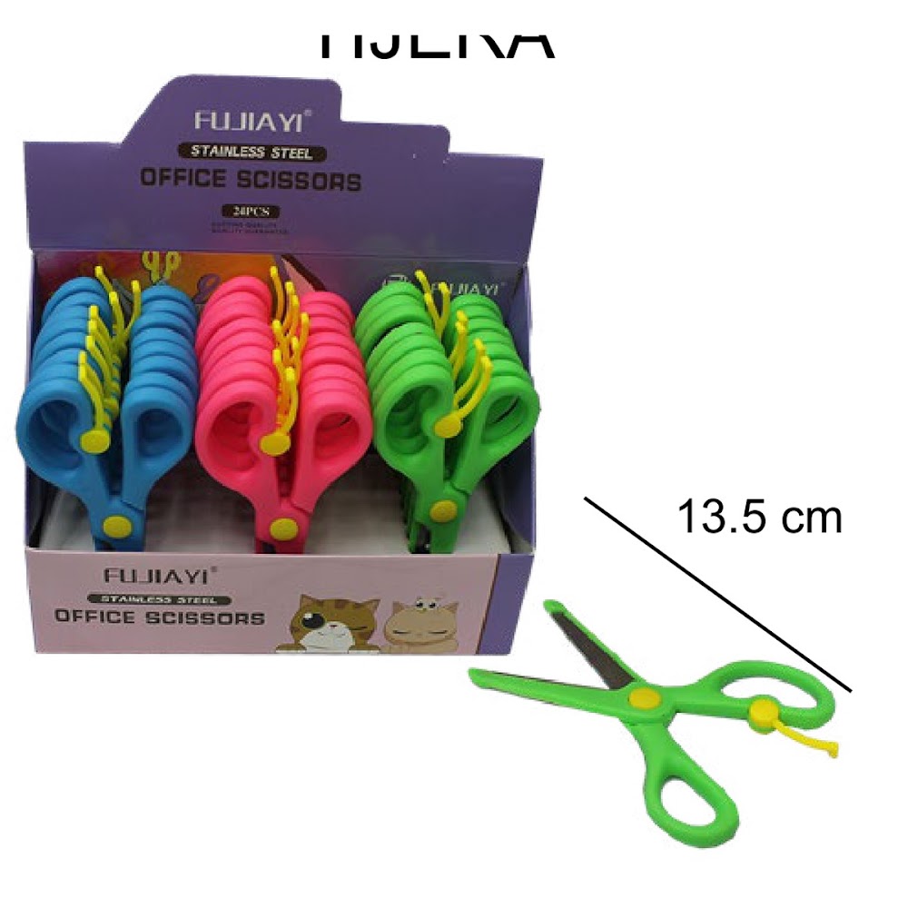 [EB-ST44550] Tijeras Escolares 13.5 cm Punta Roma con Seguro Caja 720 pzas