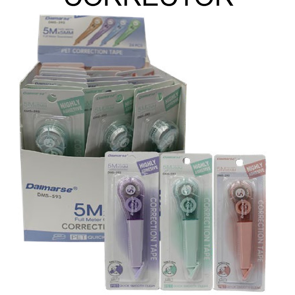 [EB-ST44525] Corrector en Cinta 5 m x 5 mm Colores Pastel Escolar Caja 960 pzas