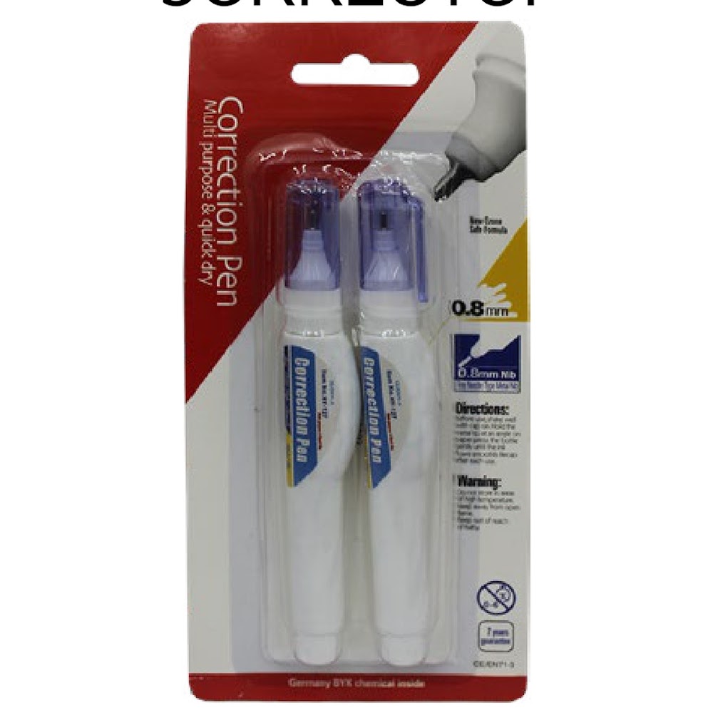 [EB-ST44531] Corrector en Pluma 2 Piezas con Punta Metálica 0.8 mm Caja 288 pzas
