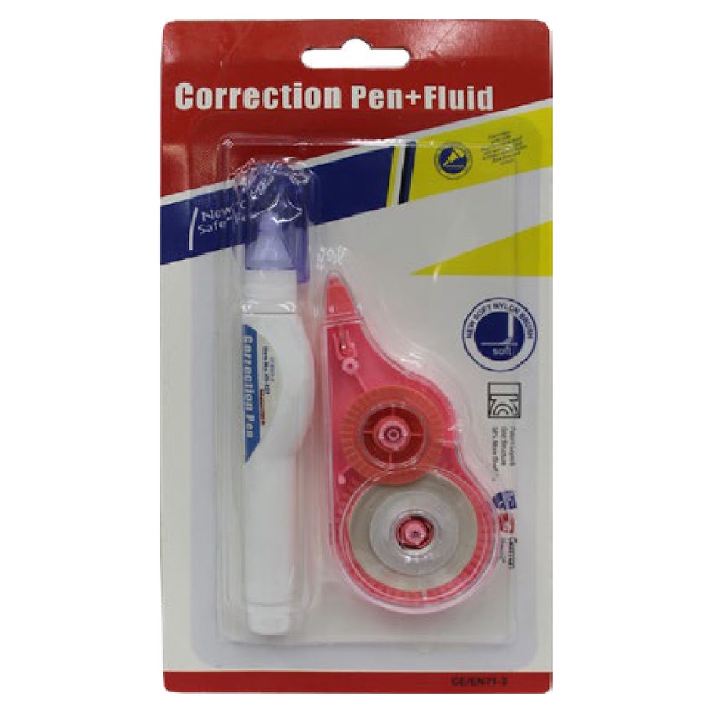 Corrector en Pluma y Cinta 2 Piezas Punta de 0.8 mm Caja 360 pzas
