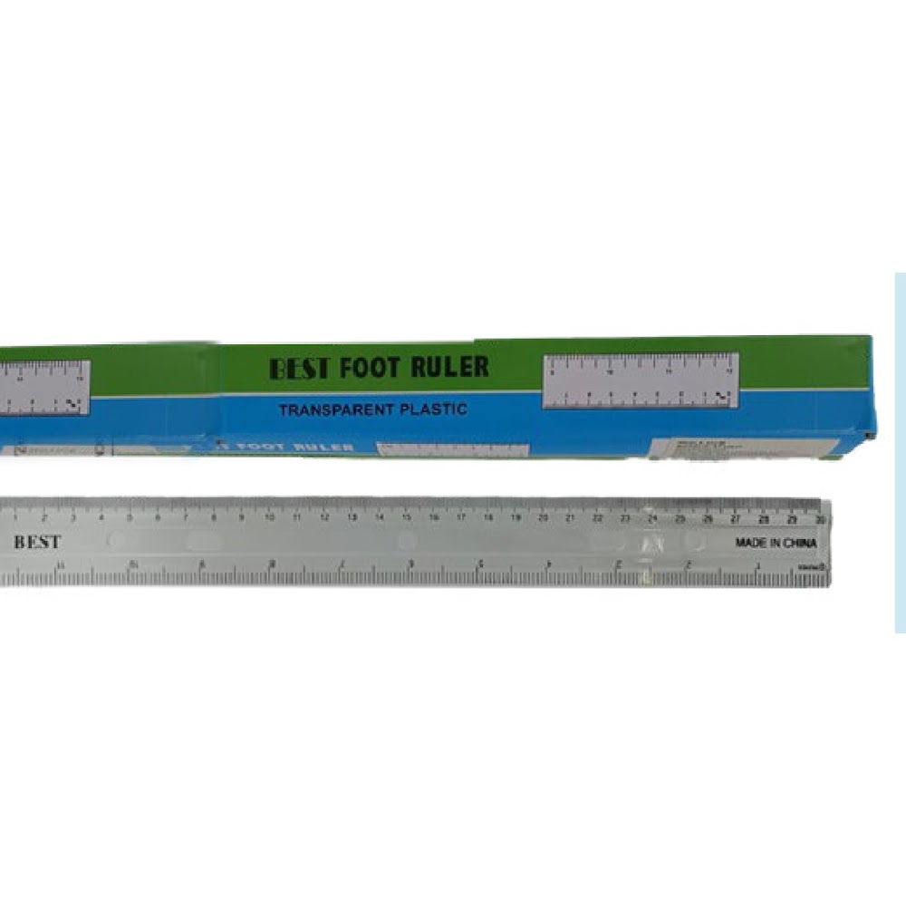 Regla Transparente 30 cm de Plástico para Escuela Caja 1200 pzas